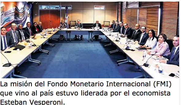 l gobernador del Banco Central, Héctor Valdez Albizu, recibió a la misión del Fondo Monetario Internacional (FMI)